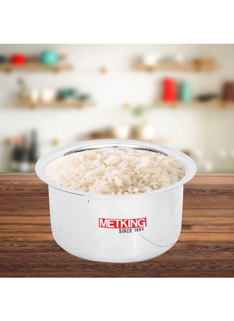 METKING Stainless Steel Tope Milk Boiling Tope Patila Cooking Pot Bagona for Cooking Gas Stove Compatible 42 LTR