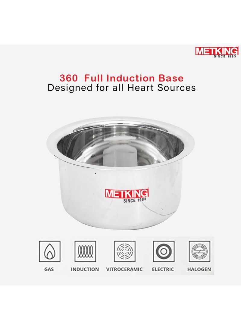METKING Stainless Steel Tope Milk Boiling Tope Patila Cooking Pot Bagona for Cooking Gas Stove Compatible 42 LTR
