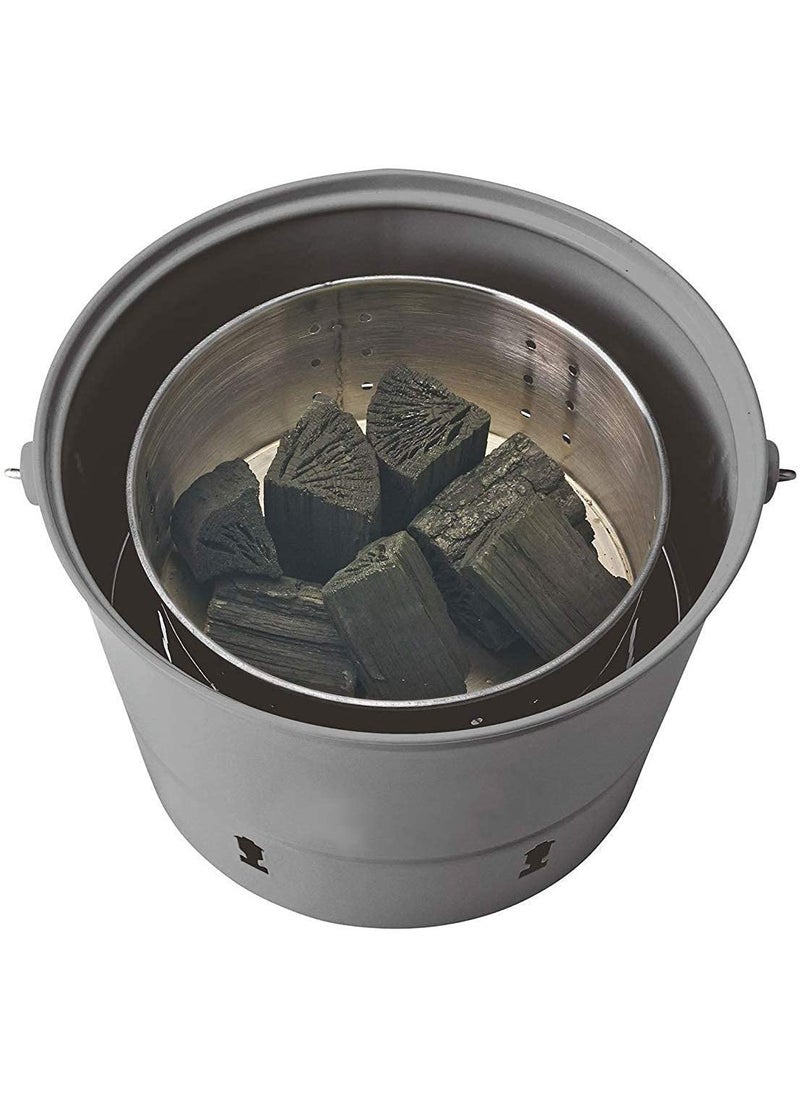 LOMESH Portable Bucket Shape Round Camping BBQ Grill Stand Barbecue Stove for Outdoor Cooking and Tailgating Multi Color