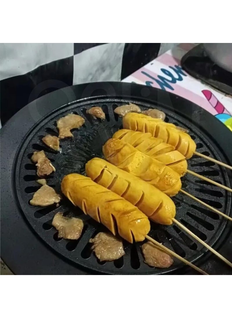 Ostin 1 Set Embedded Gas Stove Steel Lid Gas Stoves Accessories Barbecue Plate Non Stick Split Grill Pans Wear Resistant for Camping for Outdoor