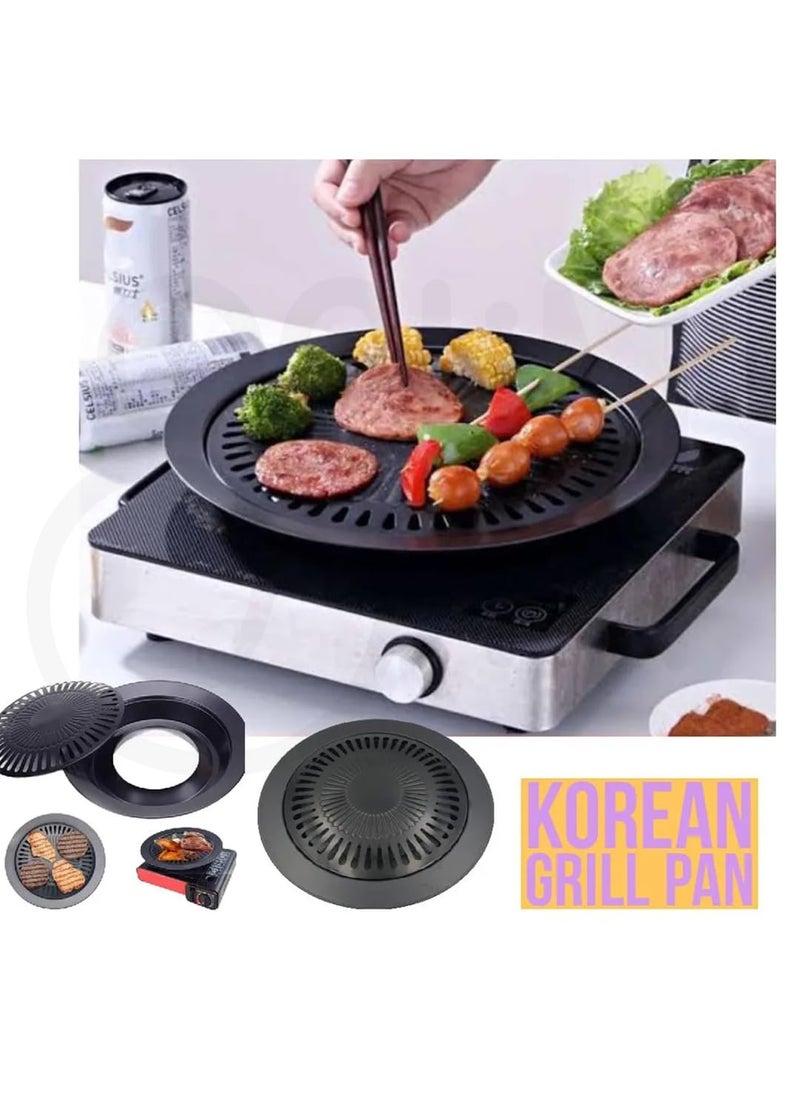 Ostin 1 Set Embedded Gas Stove Steel Lid Gas Stoves Accessories Barbecue Plate Non Stick Split Grill Pans Wear Resistant for Camping for Outdoor