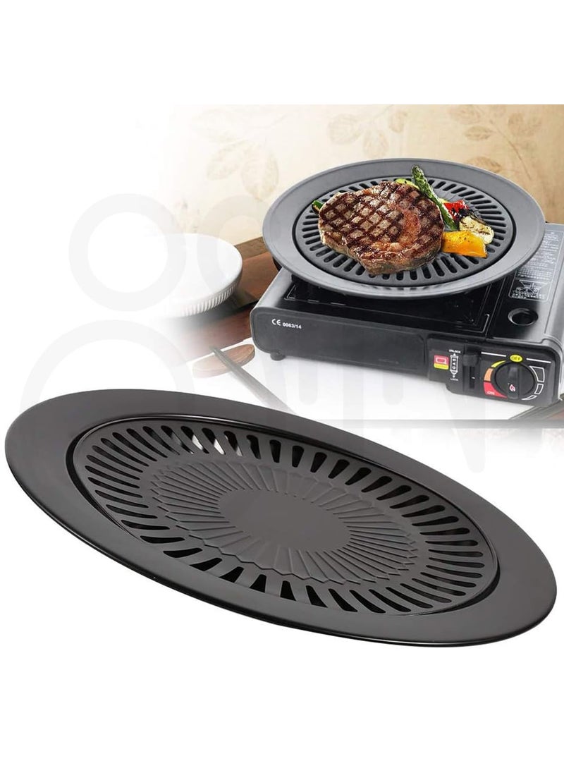 Ostin 1 Set Embedded Gas Stove Steel Lid Gas Stoves Accessories Barbecue Plate Non Stick Split Grill Pans Wear Resistant for Camping for Outdoor