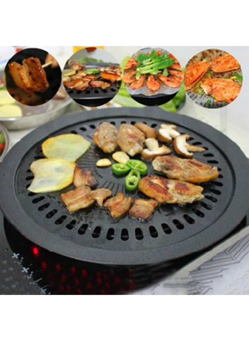 Ostin 1 Set Embedded Gas Stove Steel Lid Gas Stoves Accessories Barbecue Plate Non Stick Split Grill Pans Wear Resistant for Camping for Outdoor