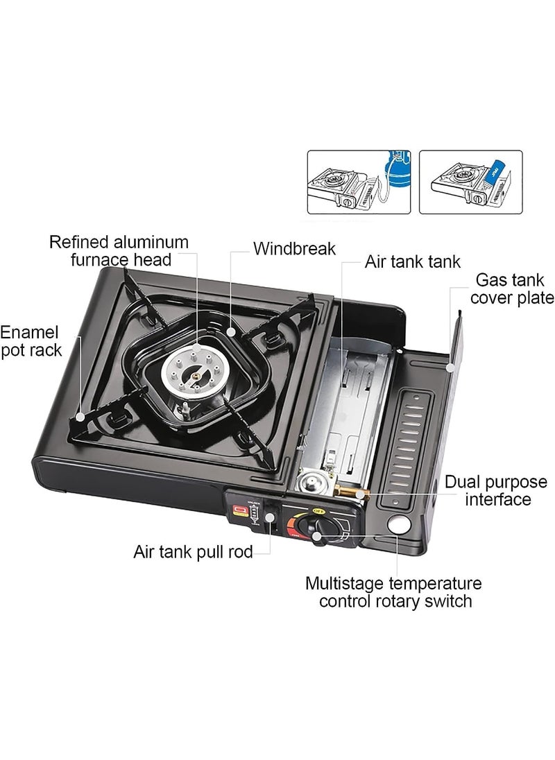 Camping Accessories Portable Gas Grill Functional upgrade dual fuel Outdoor Windproof Butane Camp Stove Can use gas tanks and liquefied gas tanks
