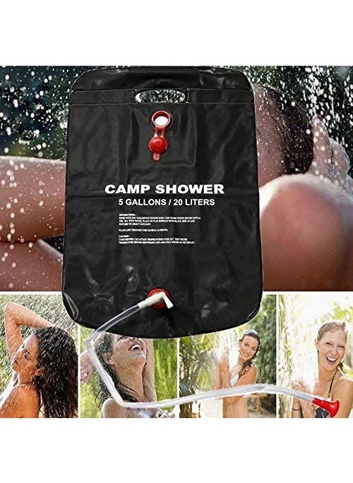 Replex Outdoor Camping Hiking Solar Energy Heated Camp Shower Bag PVC Water Bag 20L 5 Gallons