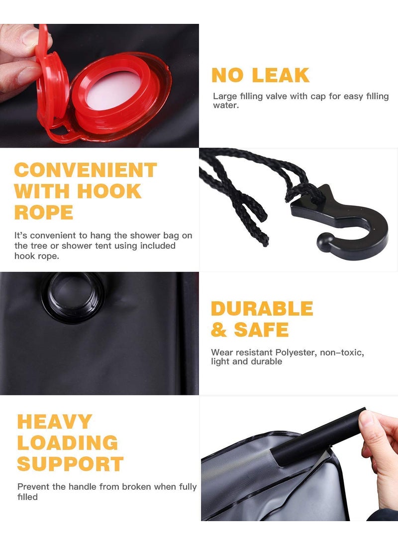 Replex Outdoor Camping Hiking Solar Energy Heated Camp Shower Bag PVC Water Bag 20L 5 Gallons