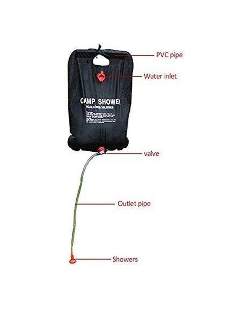 LOMESH Camping Shower Bag 5 gallons 20L Portable Shower Bag for Outdoor Traveling Hiking Summer Shower