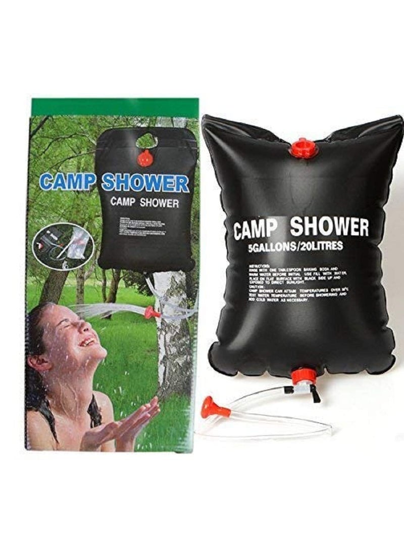 LOMESH Camping Shower Bag 5 gallons 20L Portable Shower Bag for Outdoor Traveling Hiking Summer Shower