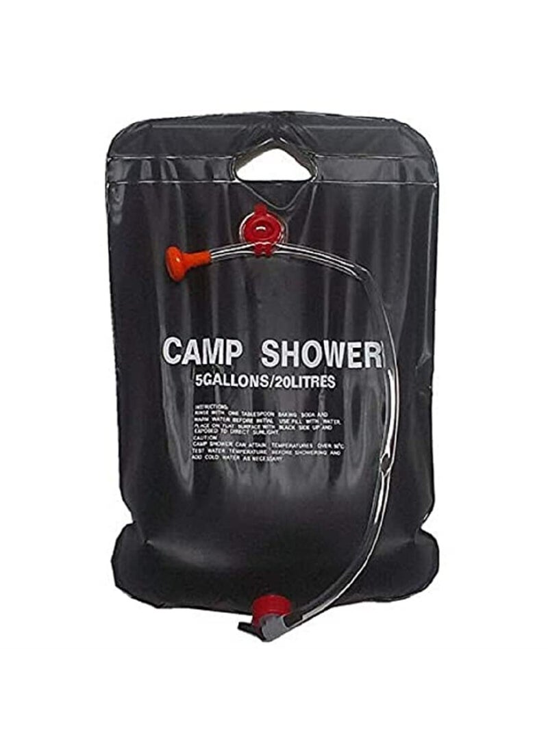 LOMESH Camping Shower Bag 5 gallons 20L Portable Shower Bag for Outdoor Traveling Hiking Summer Shower