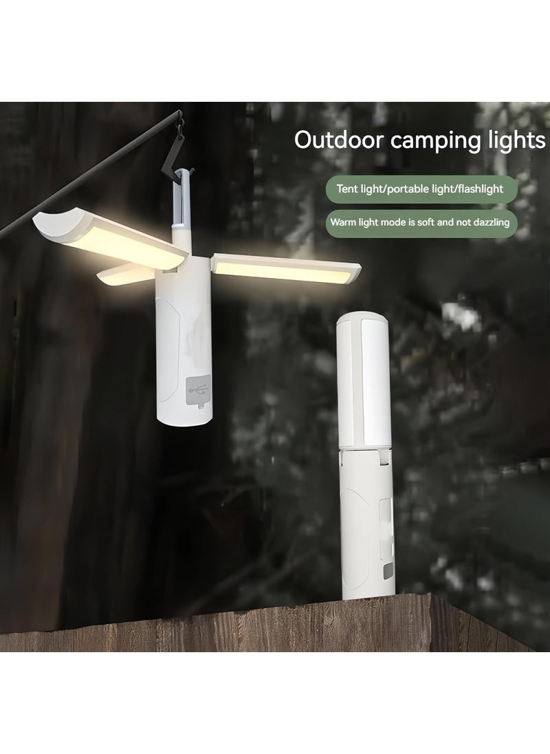 Mokshith LED Camping Lantern Rechargeable 5 in 1 Tent Light 5 Light Modes SOS COB Foldable Flashlight IP44 Waterproof 3500mAh Power Bank for Camping Home Storm MO08