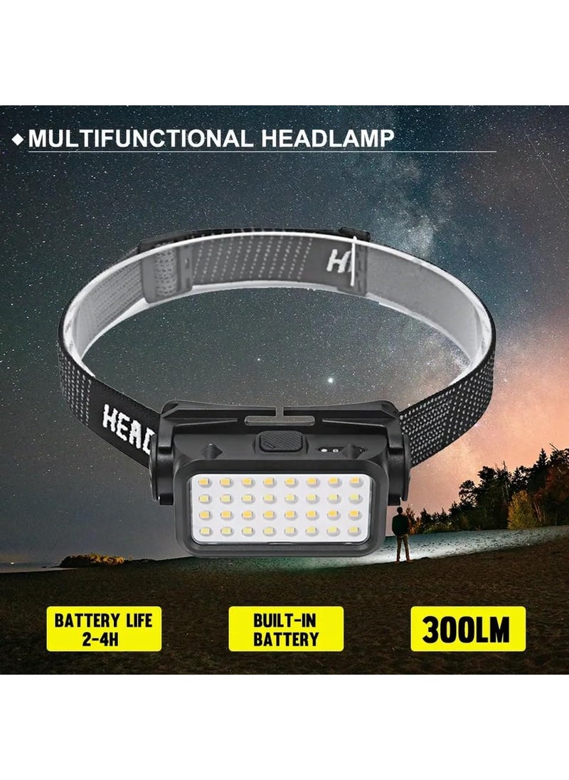 Care 4 Adjustable Long Range Rechargeable HeadTorch Light for Outdoor Activities Camping Trekking Cycling and Many More K351Black