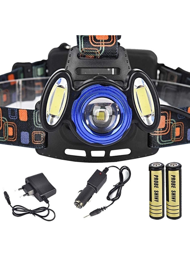 SEAHAVEN 3 Led lamp Headlamp Rechargeable Waterproof Head Flashlight Rechargeable Headlamp for Trekking