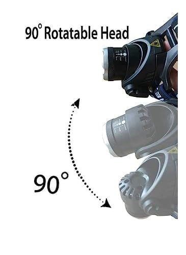 COALUES High Power Long Range LED Zoom Head Lamp Head Light Atomic Beam Rechargeable Head Torch Water Resistant for CampingCyclingCaving and More