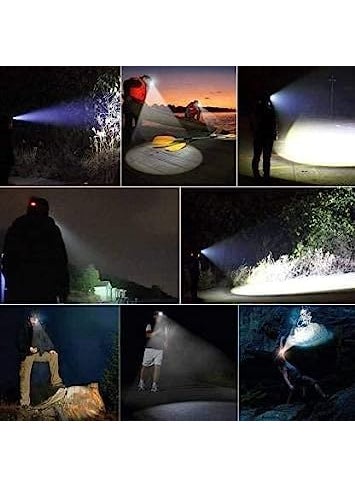 COALUES High Power Long Range LED Zoom Head Lamp Head Light Atomic Beam Rechargeable Head Torch Water Resistant for CampingCyclingCaving and More