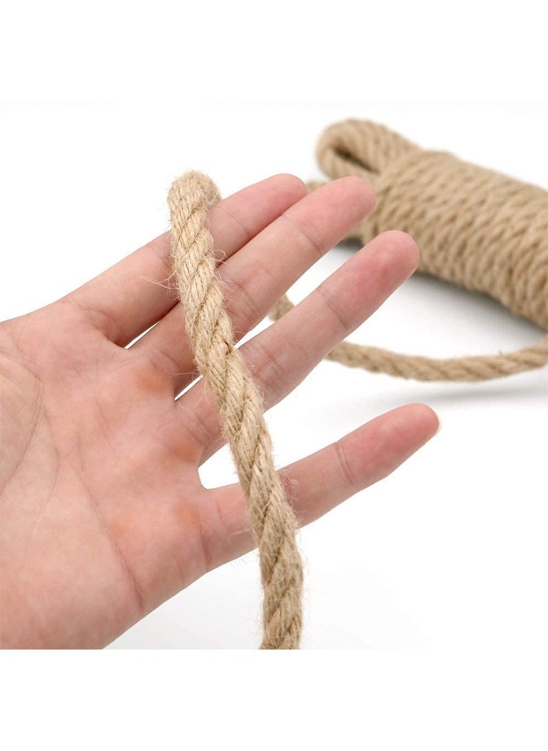 LUCRE Natural 10 Meters 10mm Strong Jute Twine Rope Spool Linen Twine Rustic String Cord Rope DIY Burlap String Rope Thread and Other Projects Model No Craft_46