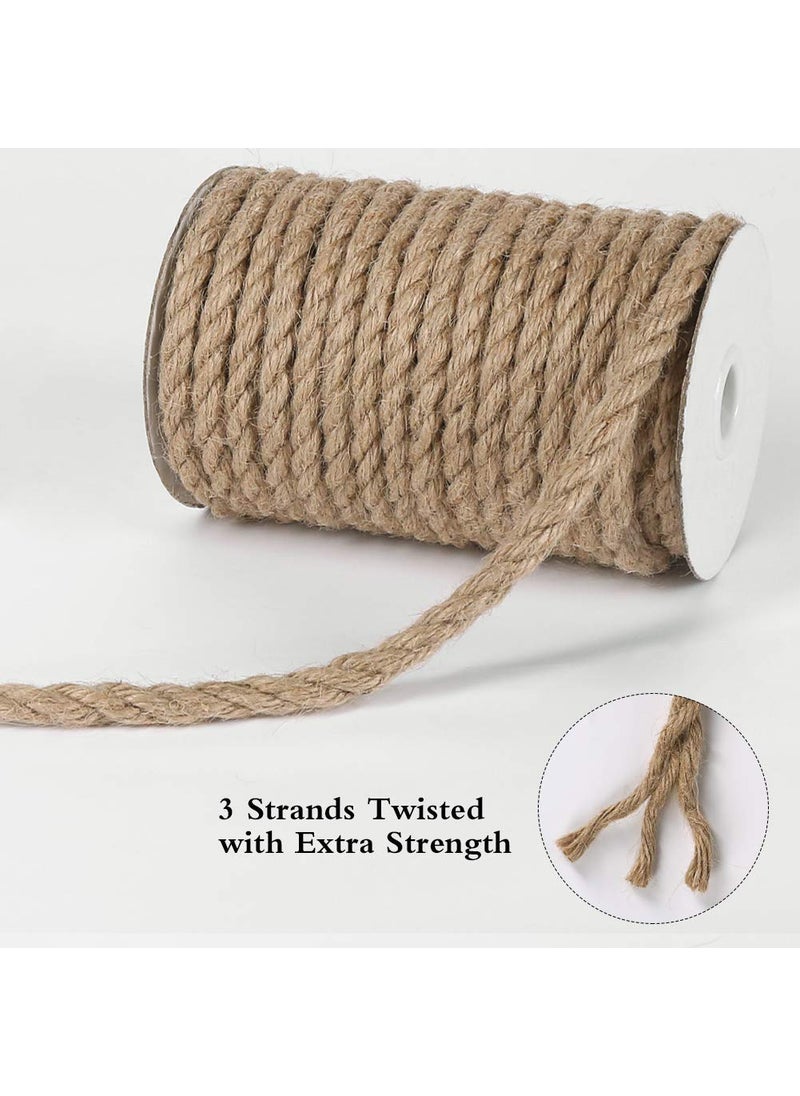 LUCRE Natural 10 Meters 10mm Strong Jute Twine Rope Spool Linen Twine Rustic String Cord Rope DIY Burlap String Rope Thread and Other Projects Model No Craft_46