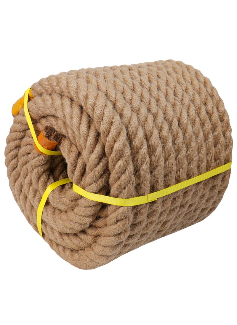 Twisted Manila Rope Jute Rope 125 Inch x 50 Feet Natural Thick Hemp Rope for Nautical Landscaping Railings Hammock Home Decorating