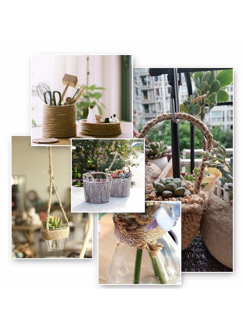 VMPS Jute Rope 10mm 10 Meters 100 Natural Thick Hemp Rope Twisted Jute Rope 3Ply Manila Rope Cord for Crafts Cat Tree Home Decorative