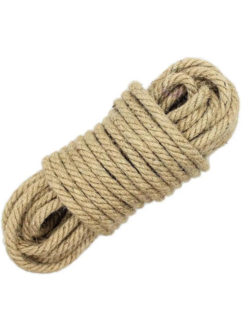 VMPS Jute Rope 10mm 10 Meters 100 Natural Thick Hemp Rope Twisted Jute Rope 3Ply Manila Rope Cord for Crafts Cat Tree Home Decorative