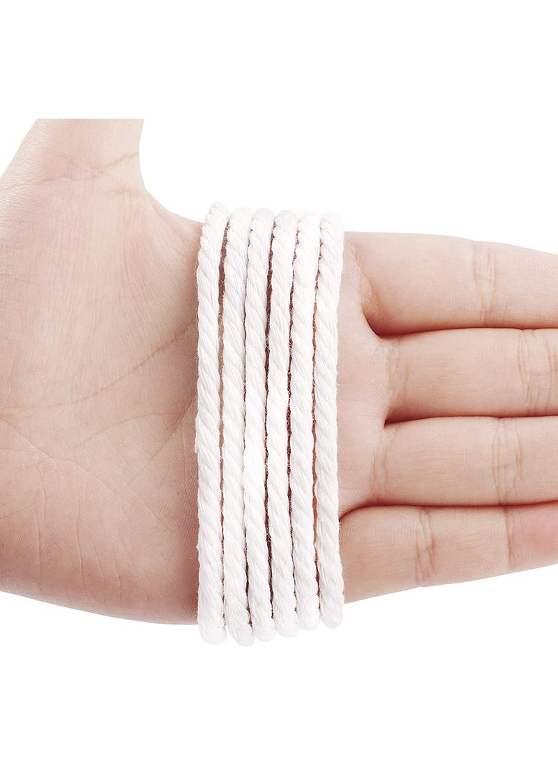 OKDEAL 3Ply Twisted Thread Cotton Cord Rope for Craft DIY Plant Hangers Crochet Home Decoration Planters 5mm 100 Meter