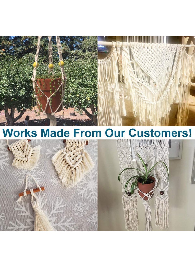 OKDEAL 3Ply Twisted Thread Cotton Cord Rope for Craft DIY Plant Hangers Crochet Home Decoration Planters 5mm 100 Meter