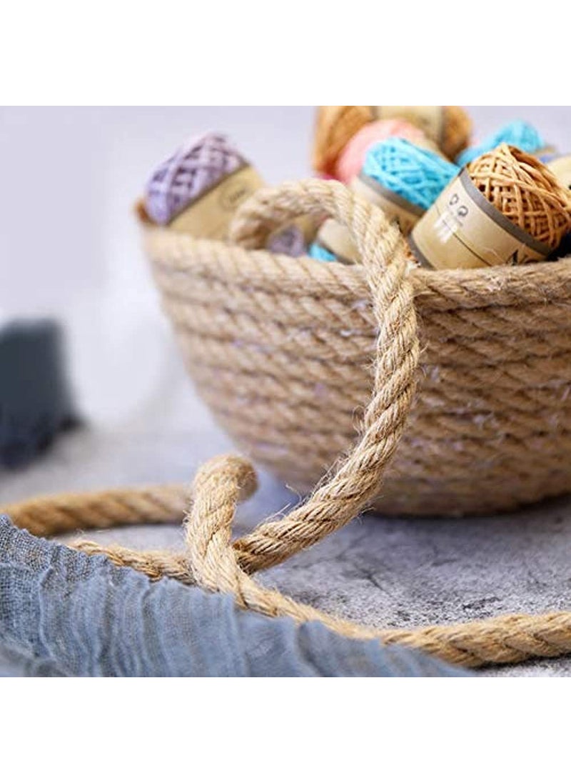 OKDEAL Jute Rope 10mm 33 Feet Natural Hemp RopeTwisted Manila Rope for CraftsGardeningClimbingHammockNauticalTug of WarRailingsHome Decorating 10 mm 33 Feet