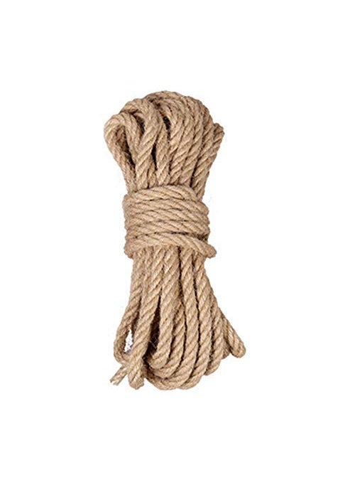 Isharaa Braided Jute Rope 52 Feet 8mm Thick Strong Natural Twine Rope for Crafting Cat Scratching Gardening and Decoration