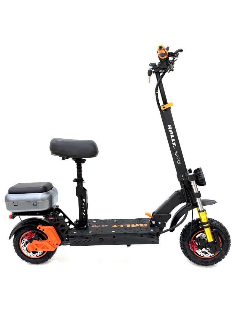 RALLY SCOOTER model M5-PRO, Recomended for adults, 48V 15AH battery, 2000W motor, max speed is 65 km/h, Range is 45-50 km, Include rear box