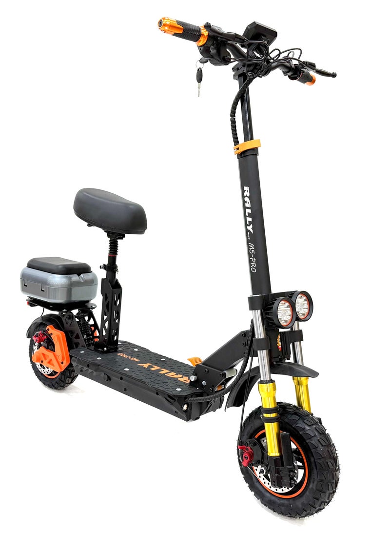 RALLY SCOOTER model M5-PRO, Recomended for adults, 48V 15AH battery, 2000W motor, max speed is 65 km/h, Range is 45-50 km, Include rear box