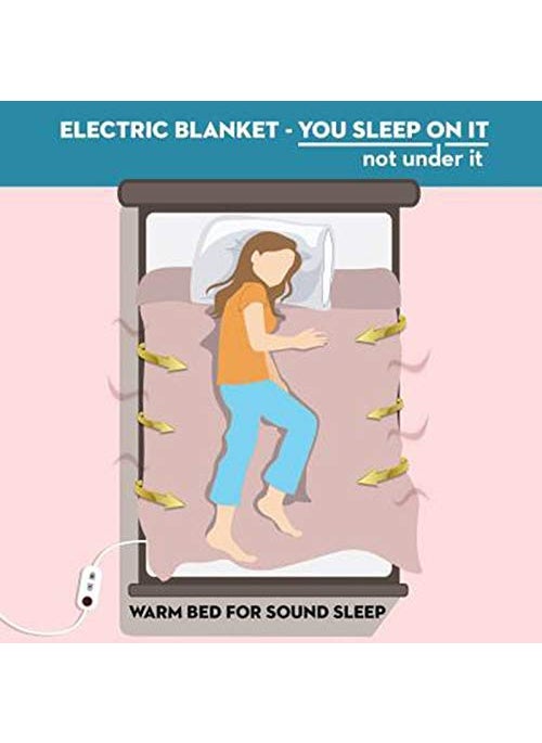 LERVS CollEctioN Premium Polar Electric Bed Warmer Electric Under Blanket Single Bed Size 30x60 inch with 3 Heat Settings Dual Safety Feature with Over Heat ProtectionColor Red