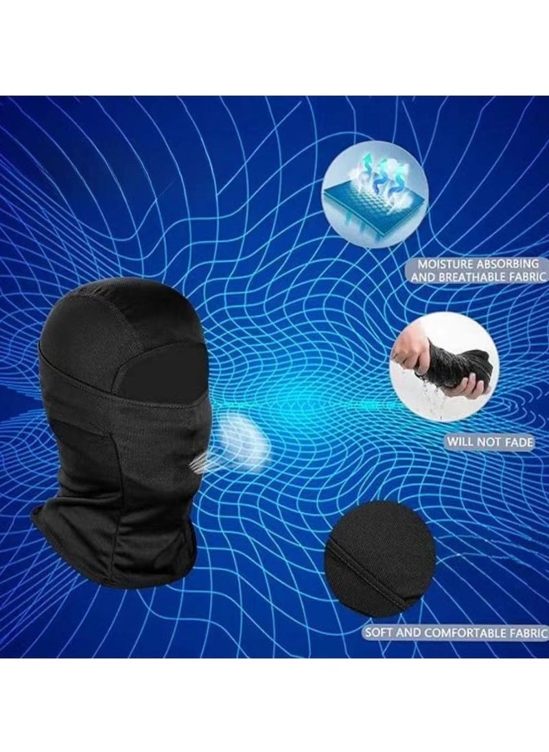 2Pcs Balaclava Face Mask UV Protection Ice Silk for Men Women Sun Hood Cycling, Climing, Running (Black+Grey)