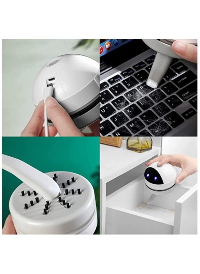 Mini Desktop Vacuum Cleaner Robot Vacuum Cleaner for Desktop, Portable Small USB Vacuum Cleaner Quiet Pick up Tiny Items Crumbs Eraser Crumbs Hairs Flakes for Home Office Kitchen Piano Keyboard