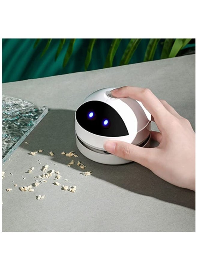 Mini Desktop Vacuum Cleaner Robot Vacuum Cleaner for Desktop, Portable Small USB Vacuum Cleaner Quiet Pick up Tiny Items Crumbs Eraser Crumbs Hairs Flakes for Home Office Kitchen Piano Keyboard