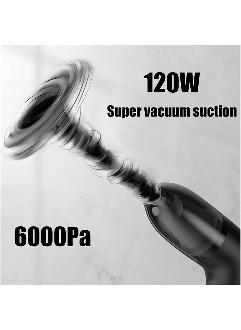 SEVIA Handheld Wireless USB Rechargeable Vacuum Cleaner Car Interior Vacuum Sweeper Portable Cordless Dust Collector for Car Home Windowsill Keyboard Powerful Suction Wet and Dry