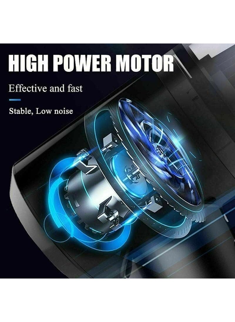 RJ SHOP Portable Cordless Air Duster Vacuum Cleaner USB Rechargeable 3 in 1 Handheld Mini Vacuum for Keyboard Car and Office Cleaning with Multiple Nozzles Black