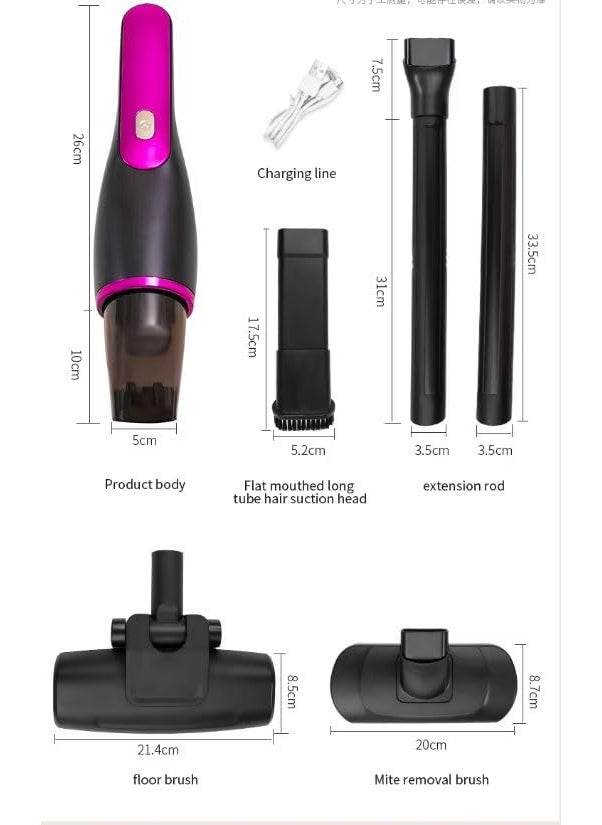 Cloyster Cordless Handheld Vacuum CleanerRechargeable Handheld Vacuum with Powerful Suction700 ml Duct Collecting CapacityMini Portable Vacuum Cleaner with 3 Versatile Attachments CL01