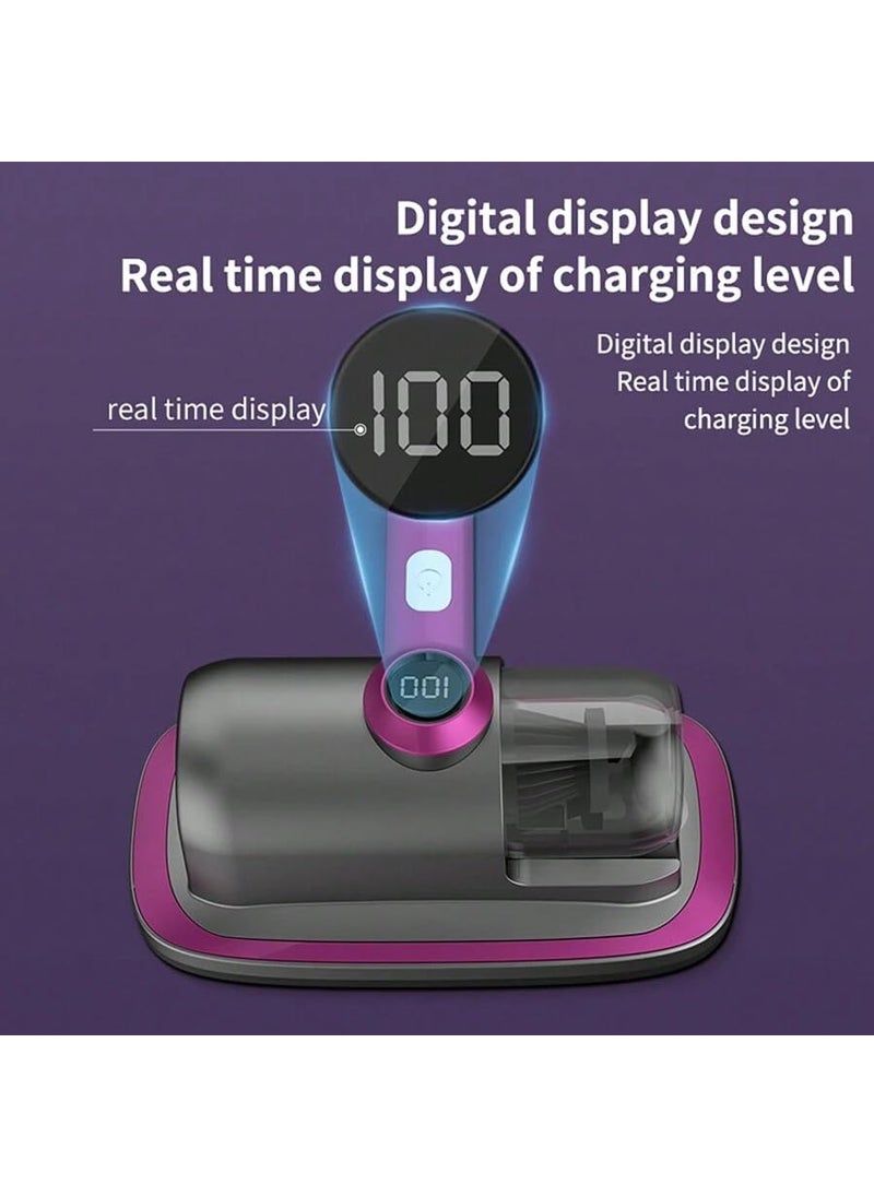FLOMERO Cordless Dust Mite Cleaning Machine Mattress Sofa Car Vacuum Cleaner2 Gear Mite UV Bed Vacuum Cleaner Digital Display Handheld Mite Remover