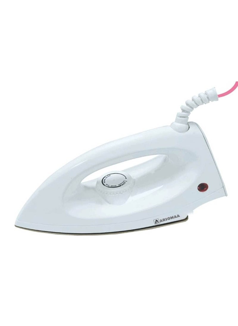 ARSOMAA XYLO750 watt Dry Iron with NonStick Sole Plate SafetyPacked Electric Iron Press Stainless Still Quick Heating 1year Warranty White