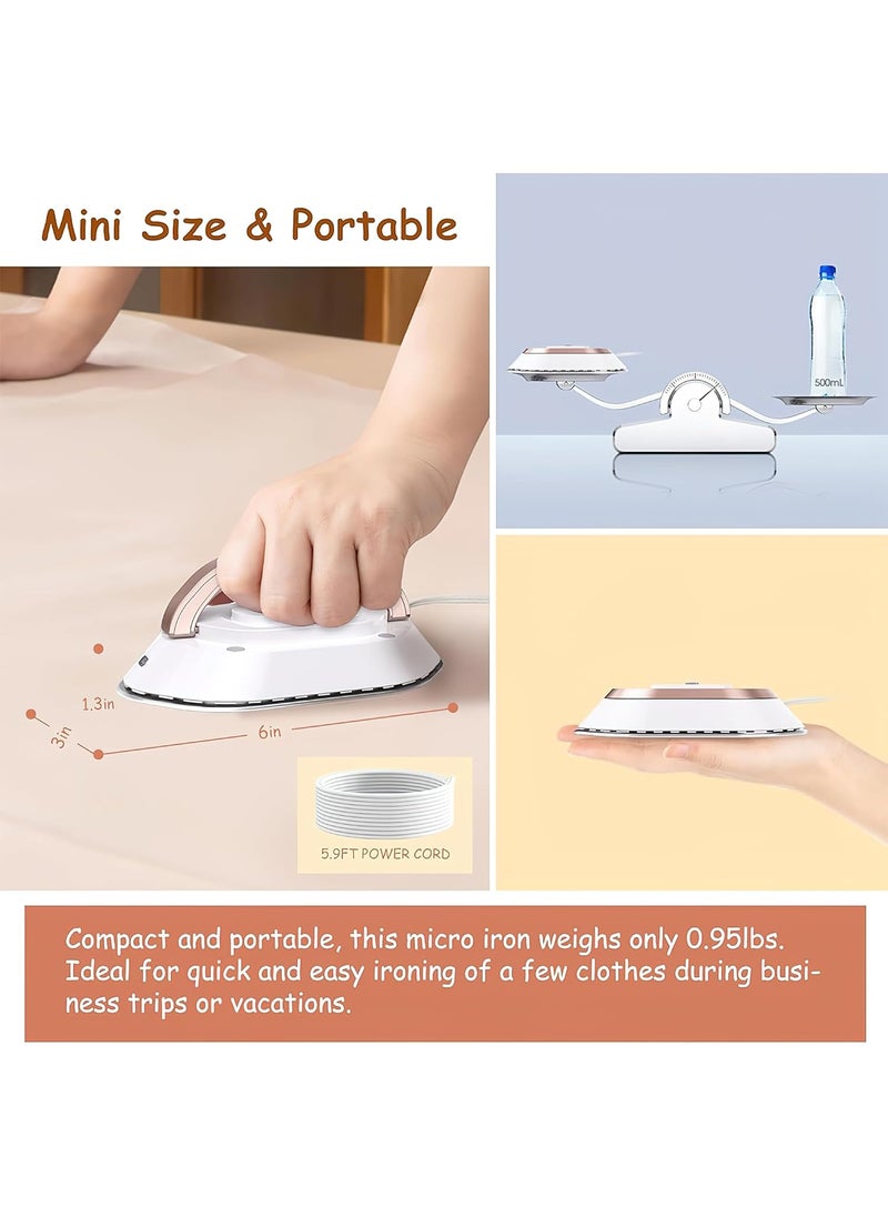 Kidoca Portable Iron for Clothes Travelling Small Iron Box Mini for Travel Compact Foldable Handheld Ironing Machine Lightweight Dual Voltage 120V220V Micro Iron for Easy Use