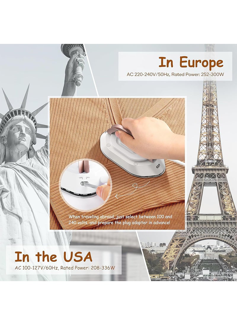 Kidoca Portable Iron for Clothes Travelling Small Iron Box Mini for Travel Compact Foldable Handheld Ironing Machine Lightweight Dual Voltage 120V220V Micro Iron for Easy Use