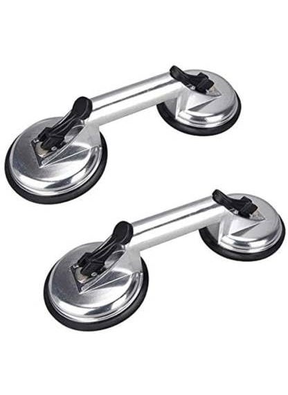 FLAMINGO ENTERPRISE Uptodatetools Aluminium Heavy Duty Glass Suction Cup Double Gripper Vacuum Lifter 10 cm