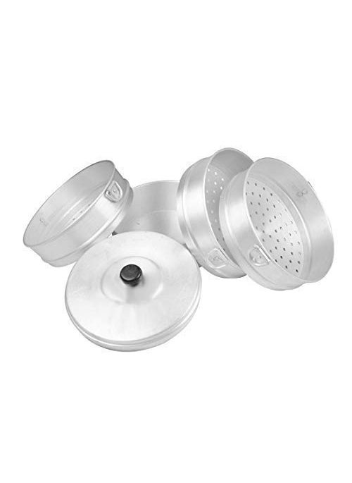 Fashionbonanzamart Premium Aluminium Momos Steamer Silver Large No 11 7 L Capacity