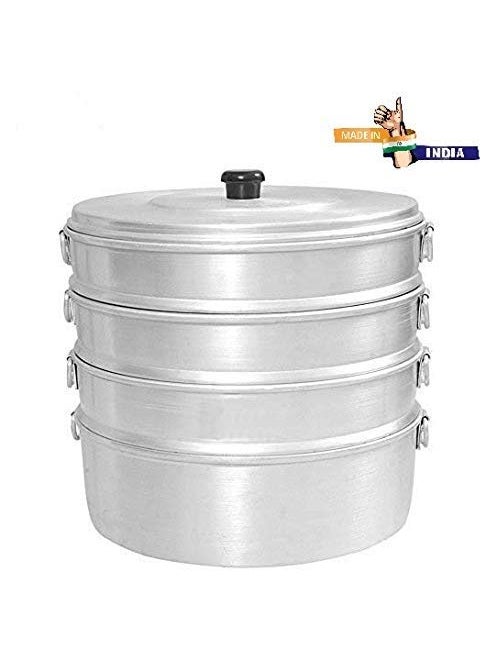 Fashionbonanzamart Premium Aluminium Momos Steamer Silver Large No 11 7 L Capacity