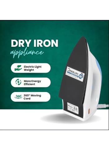 Electric Lightweight Dry Iron box for Clothes 1000 Watts Quick and Easy Wrinkle Removal for Clothes Linens and Other Fabrics 360 degree Moving Cord Quick Heat up ISI Certified 1 year Warranty