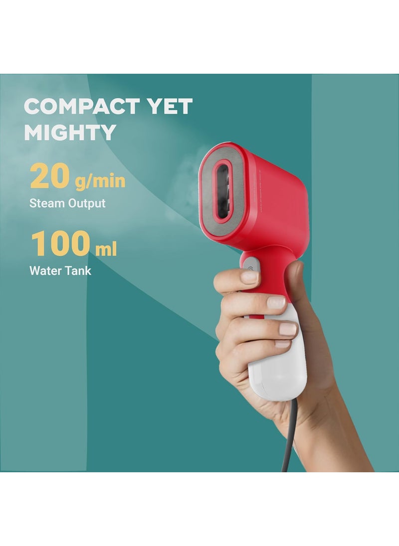 NUUK STROM GO Super Compact and Lightweight Travel Garment Steamer For Clothes FREE Heat Resistant Travel Pouch Vertical Horizontal Steaming 20gmin Steam 30 Sec Heat Up 100ml Water Tank