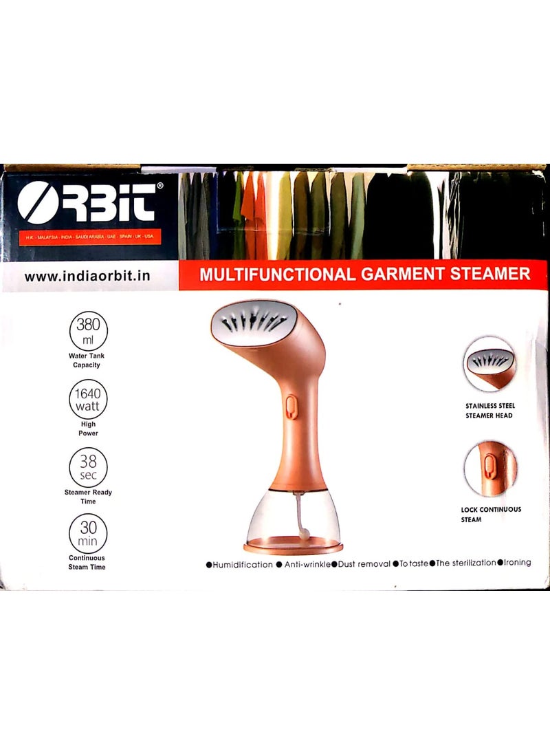 Orbit HY128 Handy Garment Steamer Steamax1600W with Vertical Horizontal Ironing Compact Quick Heat Up Kills 999 Bacteria Includes Fabric Brush and Steam Brush