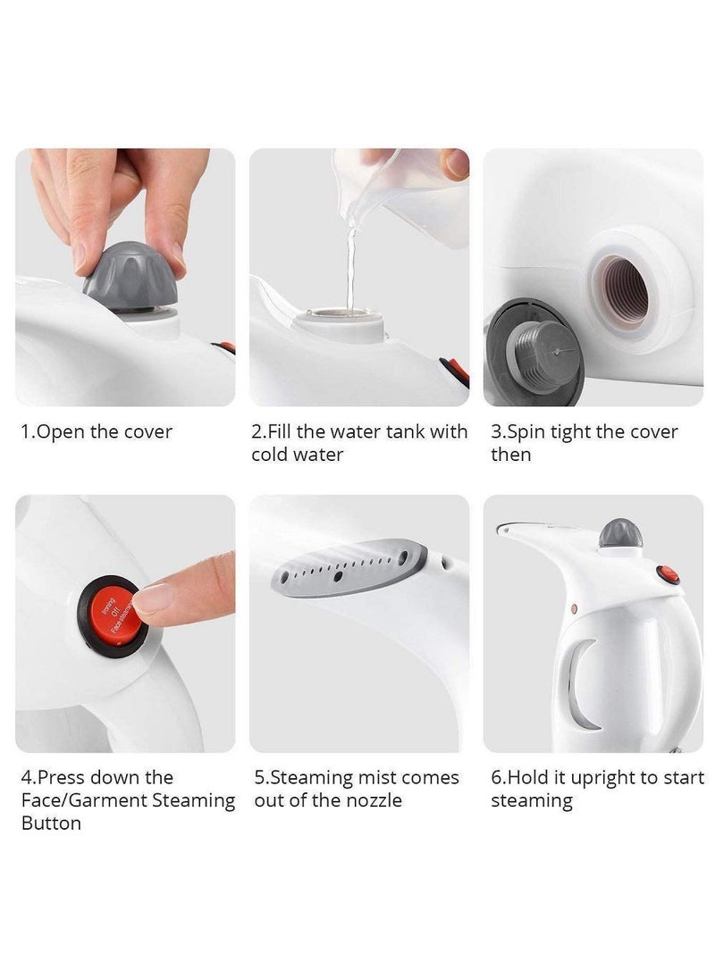 MSIS Portable Handheld Garment Steamer Clothes Facial Steamer for Face and Nose at Home and in Travel