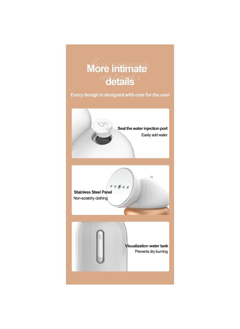 PIXEL CART Garment Steamer for Clothes Steam Iron for Travel 800W Mini Handheld Fabric Steamer Vertical Horizontal Ironing Instant Steaming 150ml Water Tank