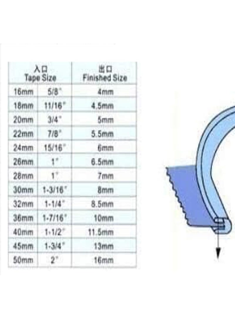 Industrial Sewing Machine Presser Foot A10 Attachment Sewing Machine Binder Double Fold Right Angle Bias Binding Set for Industrial Sewing Like Juki Jack Usha Etc 40MM
