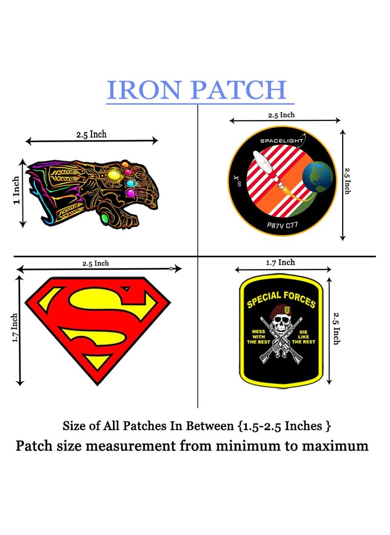 LAZYCHUNKS Printed Iron Patches SA Style Decoration for Clothes Printed TShirt Thinnest Patches for Jackets Top HatsBags Multicolour Design Pack of 20